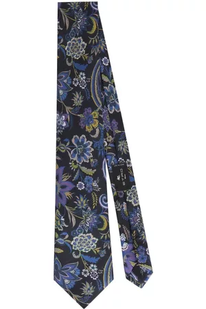 ETRO Men Bow Ties - Floral-print silk tie