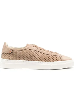 santoni Interwoven lace-up sneakers