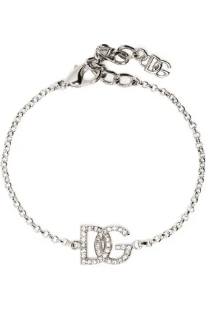 Dolce & Gabbana Crystal-embellished logo-charm bracelet
