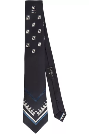 ETRO Men Bow Ties - Logo-print silk tie