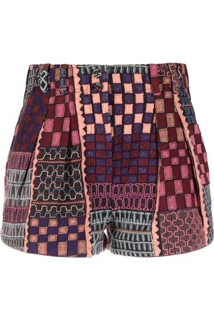 ULLA JOHNSON Patchwork-print cotton shorts