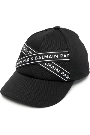 Balmain Kids Boys Caps - Logo-tape baseball cap