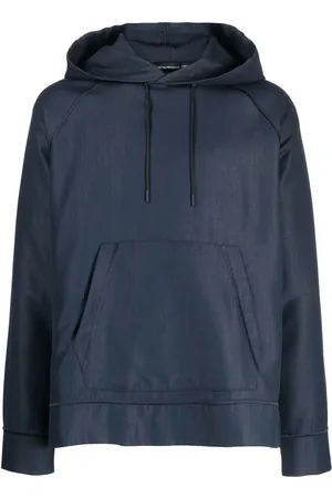Emporio Armani Textured-finish drawstring hoodie