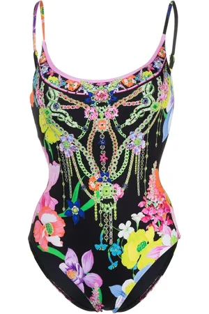 Camilla Floral-print crystal-embellished swimsuit