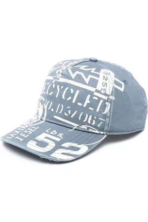 Diesel Men Caps - Logo-print denim baseball cap