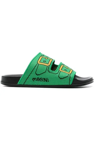Marni Buckle double-strap-print slides