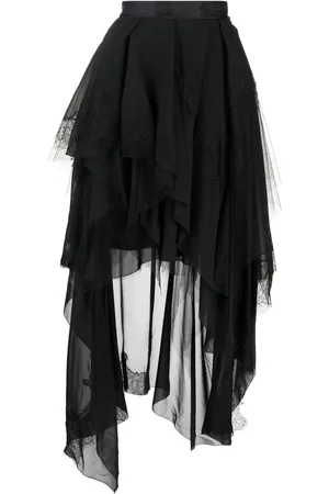 SHIATZY CHEN Genisis asymmetric tulle-ruffle skirt