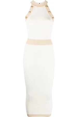 Balmain Button-detail knitted dress