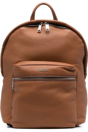 Ermenegildo Zegna Logo-plaque leather backpack
