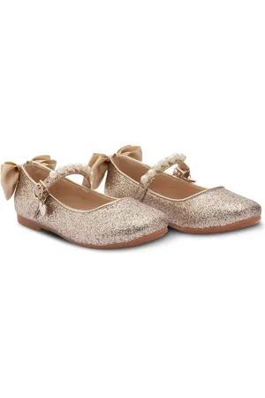 Tulleen Bow-detail ballerina shoes