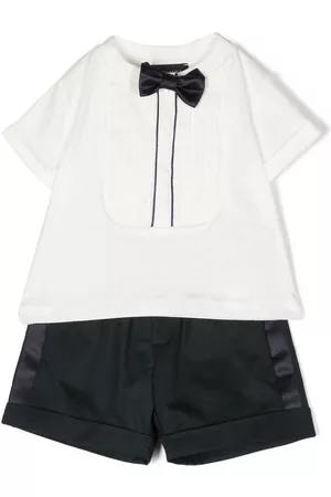 MONNALISA Bow-detail cotton shorts set