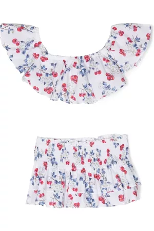 MONNALISA Cherry-print ruffled bikini set