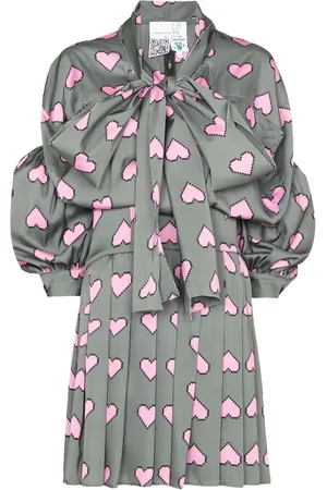 Natasha Zinko Pixel hearts-print minidress