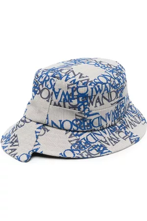 JW Anderson Hats - Asymmetric logo-print bucket hat