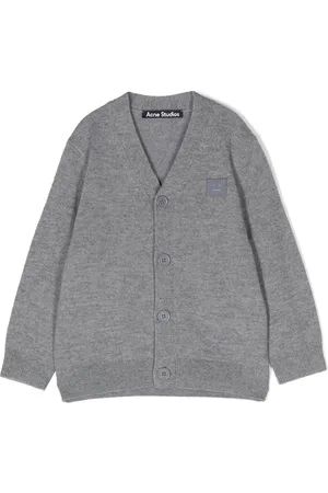 Acne Studios Chest logo-patch knit cardigan