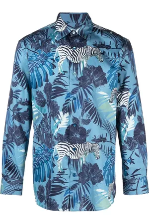 Etro Leaf-print long-sleeve shirt