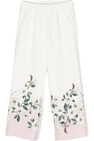 MONNALISA Floral-print straight-leg trousers