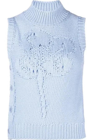 Cecilie Bahnsen Irina floral knitted wool vest