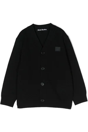 Acne Studios Chest logo-patch knit cardigan