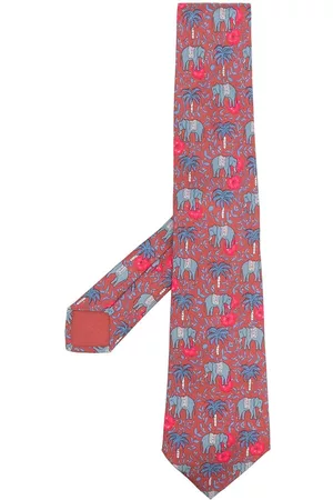 Hermès 2000s pre-owned elephant-print silk tie