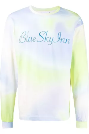 BLUE SKY INN Tie-dye embroidered-logo T-shirt