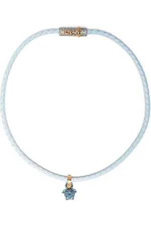 VERSACE Medusa-pendant woven necklace