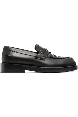 VERSACE Square-toe studded loafers