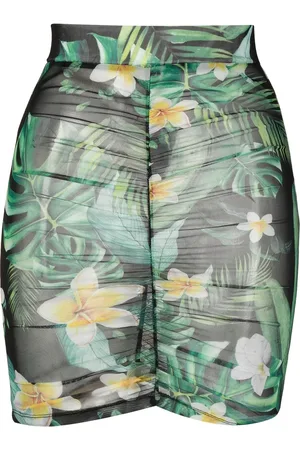 Philipp Plein Graphic-print ruched skirt