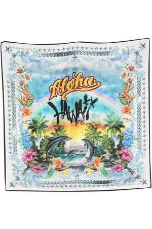 Philipp Plein Hawaii-print silk scarf