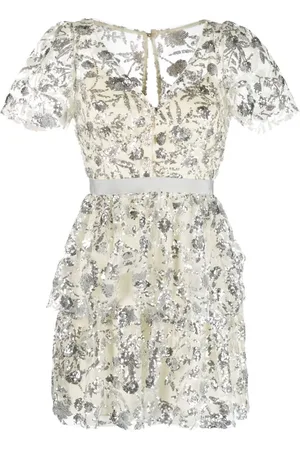 Self-Portrait Sequined tiered minidress