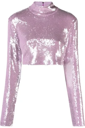ROTATE Sequin-embellished crop top