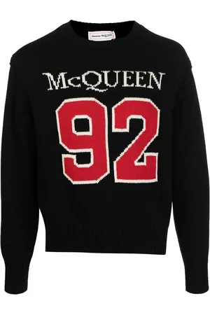 Alexander McQueen Intarsia-knit knitted cotton jumper