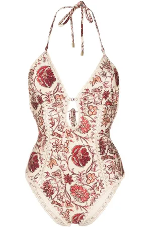 ZIMMERMANN Paisley-print halterneck swimsuit