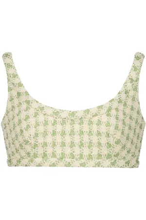 Giambattista Valli Check-pattern tweed crop top