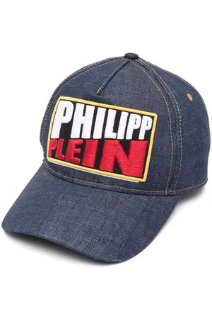 Philipp Plein Hats - Logo-patch denim baseball hat