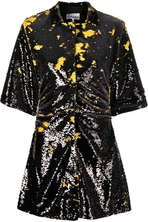 Ganni Paint-splatter minidress