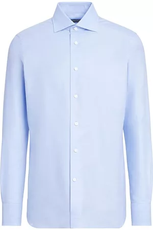 Z Zegna Men Long Sleeved Shirts - Button-down long-sleeved shirt