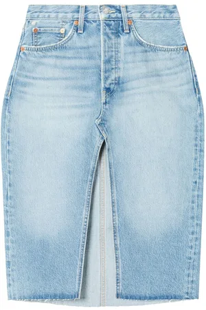 RE/DONE Organic cotton midi denim skirt