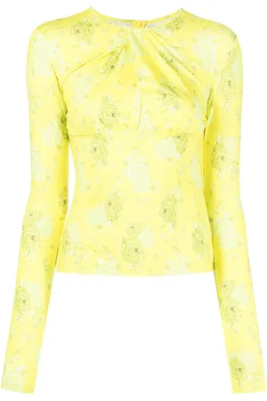 Rokh Twist-detail rose-print top