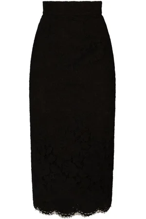 Dolce & Gabbana Floral-lace midi skirt