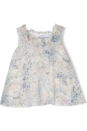 Simonetta Floral-print sleeveless blouse