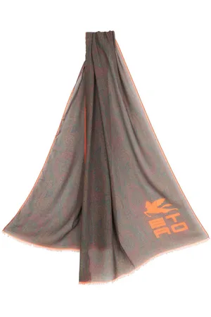 Etro Pegaso-print knitted scarf