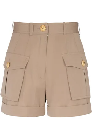 Balmain High-waisted flap-pocket shorts