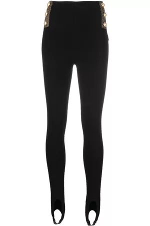 Balmain Button-embellished stirrup leggings