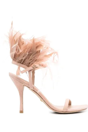 Stuart Weitzman Plume 100 feather-trimmed sandals