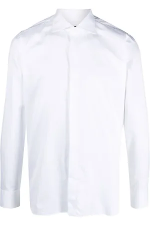 TAGLIATORE Cutaway-collar cotton shirt