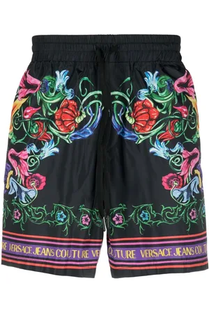 VERSACE Floral-print drawstring shorts