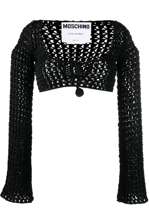 Moschino Open-knit cropped top