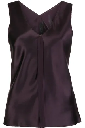 Voz Silk raw-edge tank top