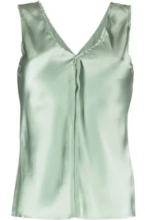 Voz Silk raw edge tank top